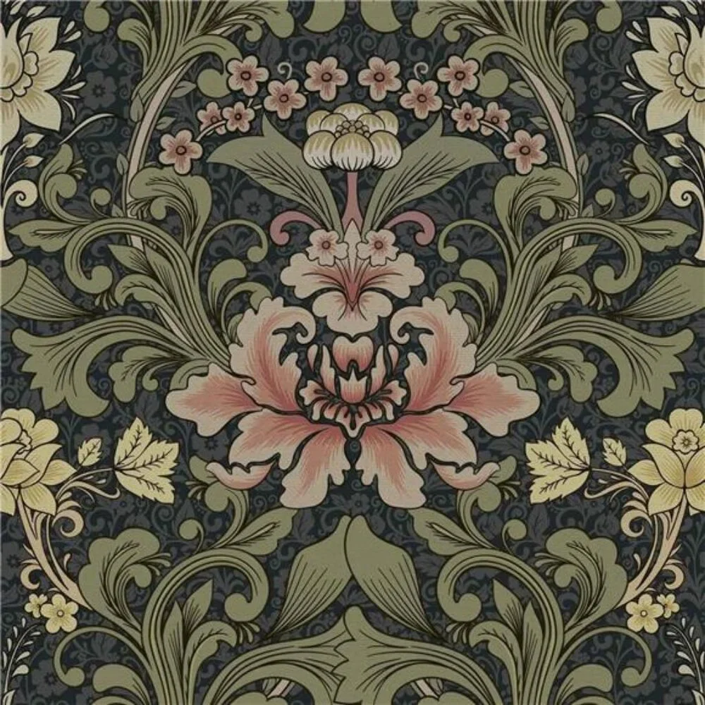 Abyssaly Vintage Floral Wallpaper Peel and Stick Boho, William Morris Flower